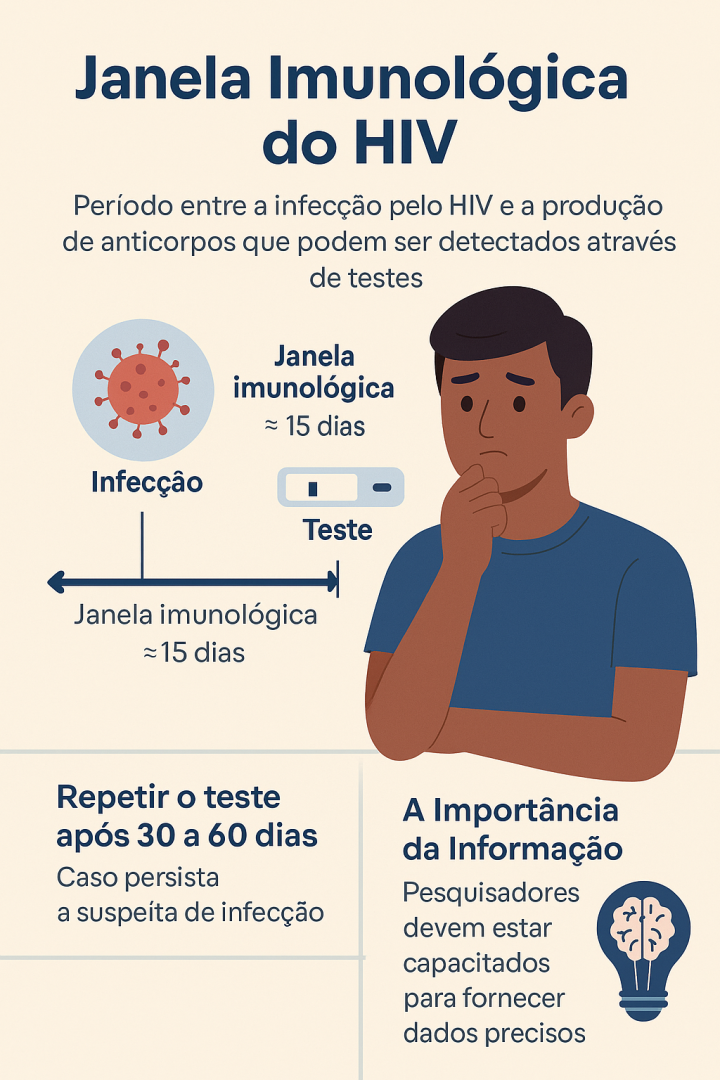 janela imunológica do HIV, tempo de incubação do HIV,  HIV teste rápido,diagnóstico precoce AIDS, sintomas iniciais HIV, HIV 4ª geração,  
tempo de detecção HIV, HIV/AIDS Brasil, prevenção HIV 2025 janela imunológica Janela Imunológica do HIV: Entenda os Fatos, Sintomas e Quando Testar lazy placeholder